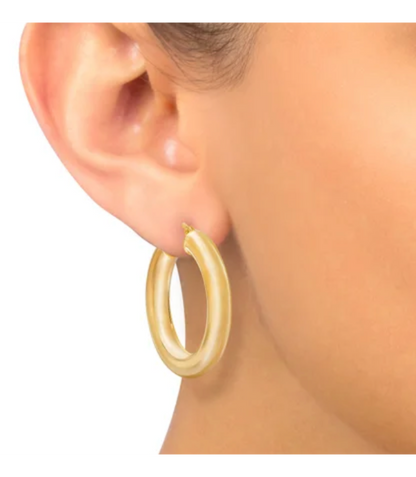 14k Puffed Hoop Earrings