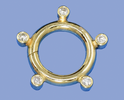 14k Gold & Diamond Charm Holder